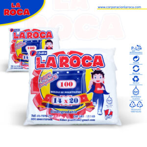 Corporacion-la-roca - -100-bolsas-de-polietileno-14-x-20-biodegradable