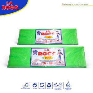 corporacion-la-roca-100-bolsas-verde-de-polietileno--26-x-40